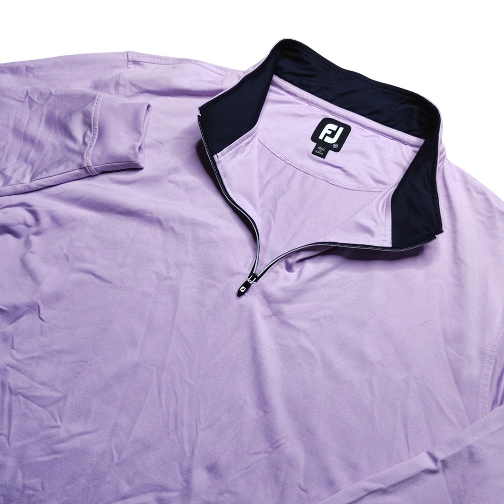 FootJoy Gathered Waist 1/4 Zip Pullover Lavender Purple Mens 2XL Golf Stretch